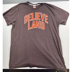 Homage Mens Cleveland BELIEVELAND Size XXL Brown Orange‎ Made In USA